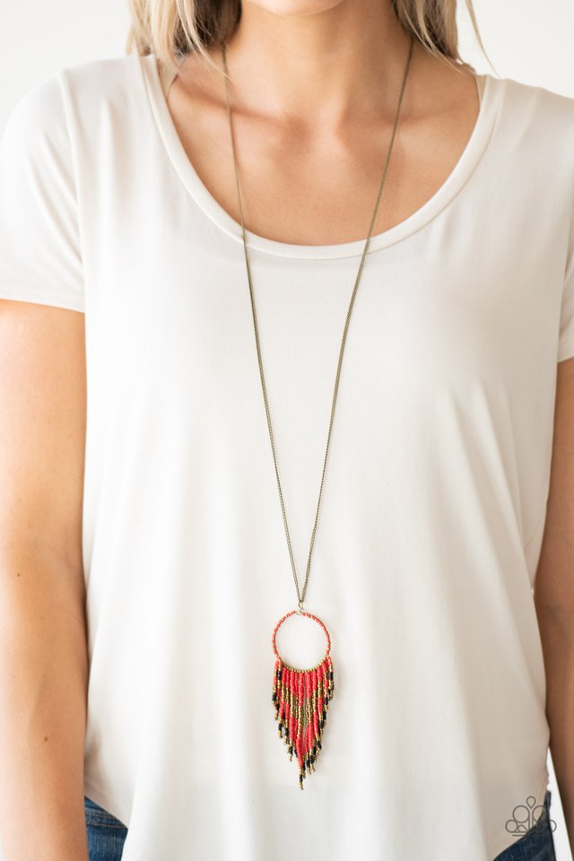 Badlands beauty store red necklace paparazzi