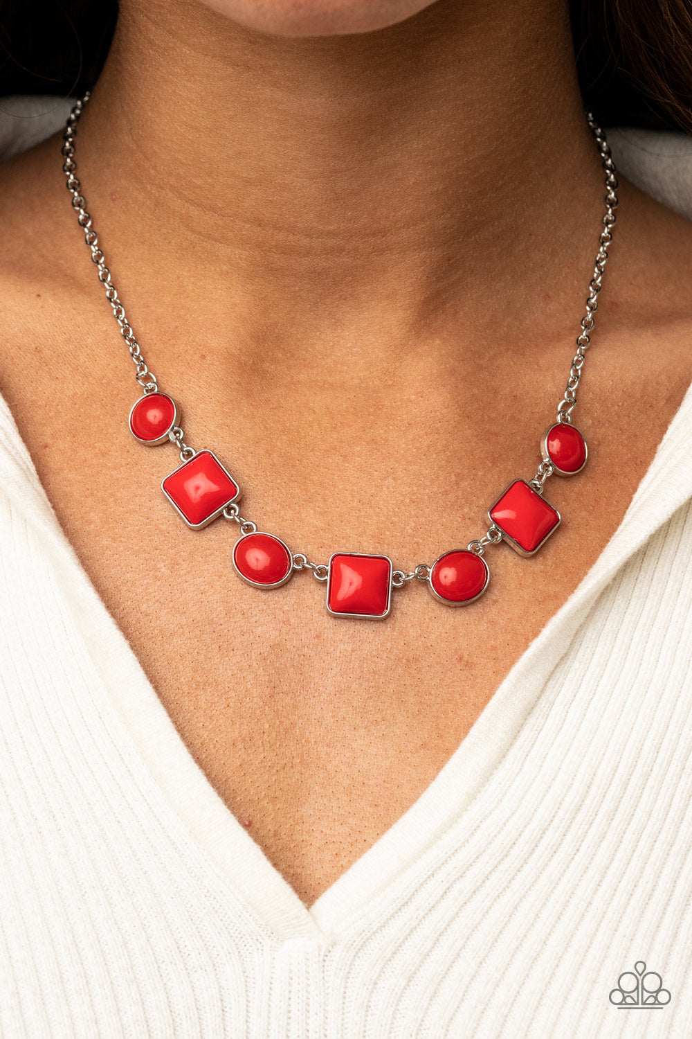 Paparazzi red online necklace