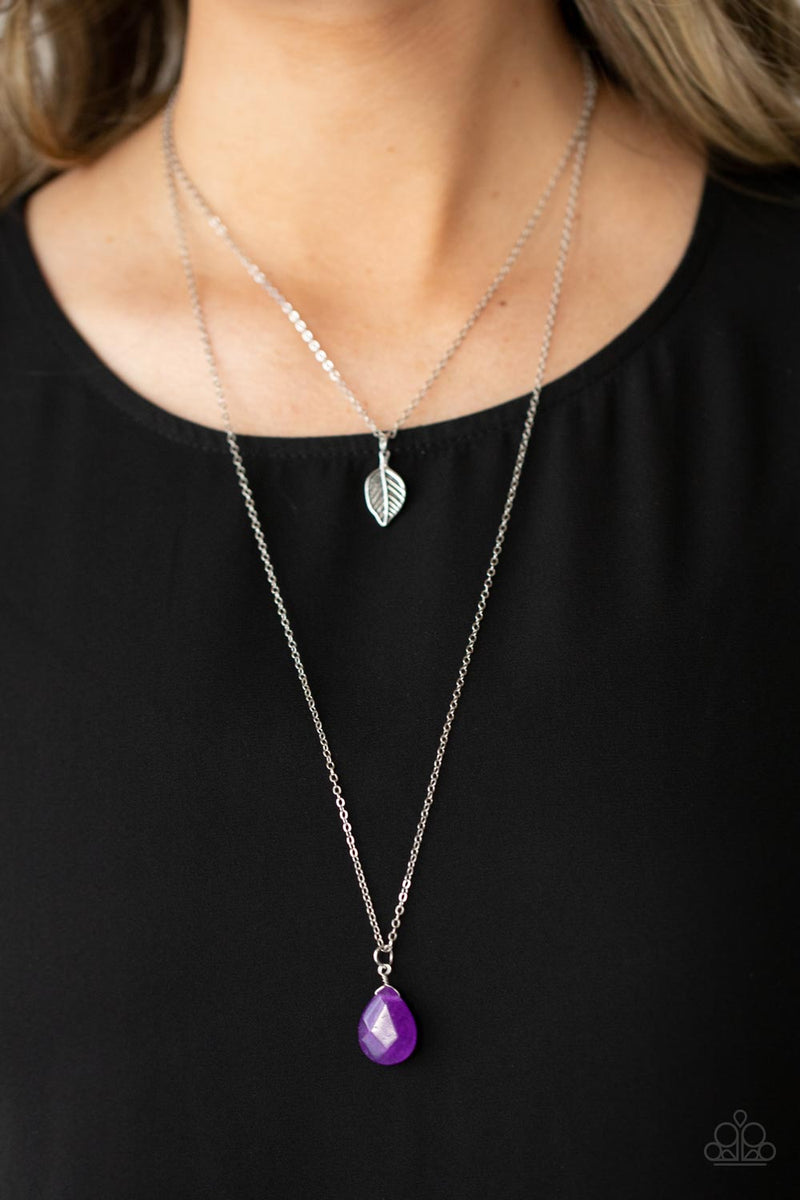 Purple long necklace deals paparazzi