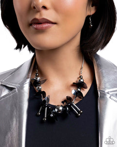 Streamlined Sequins - Black Necklace - Paparazzi Accessories