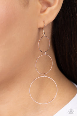 Urban Ozone - Rose Gold Earrings - Paparazzi Accessories