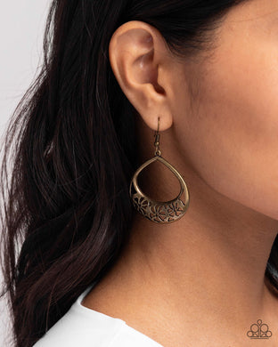 Island Ambrosia - Brass Earrings - Paparazzi Accessories