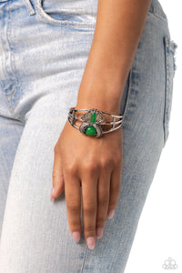 Peacock Plume - Green Bracelet - Paparazzi Accessories