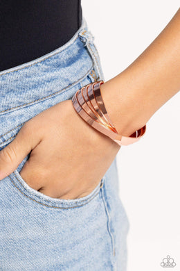 Rebellious Ribbons - Copper Bracelet - Paparazzi Accessories