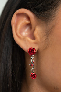 Led by the ROSE - Red Post Earrings - Paparazzi Accessories