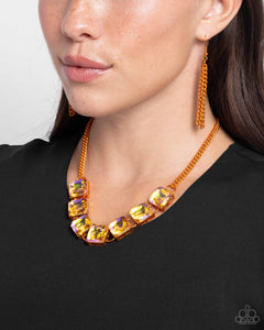 I SQUARE to Secrecy - Orange Necklace - Paparazzi Accessories