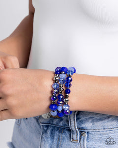 Stack of GLASS - Blue Bracelet - Paparazzi Accessories