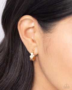 Textured Tease - Gold Earrings - Paparazzi Accessories