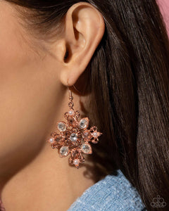 Fancy-Free Florals - Copper Earrings - Paparazzi Accessories