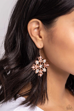 Fancy-Free Florals - Copper Earrings - Paparazzi Accessories