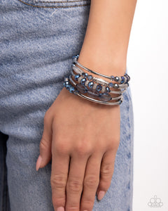 Sassy Stack - Blue Bracelet - Paparazzi Accessories