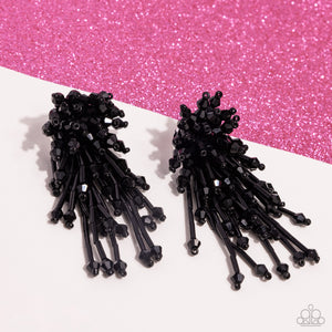 Congratulatory Charm - Black Post Earrings - Paparazzi Accessories