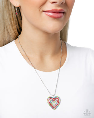 Hallucinatory Hearts - Red Necklace - Paparazzi Accessories