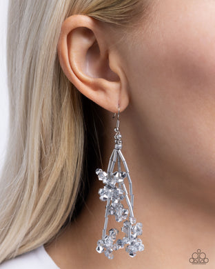 Petaled Precipitation - Silver Earrings - Paparazzi Accessories