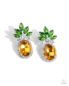 prismatic-pineapple-yellow-post earrings-paparazzi-accessories