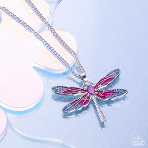 DRAGONFLY to the Sky - Purple Necklace - Paparazzi Accessories