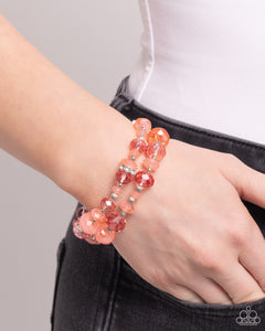 Faceted Fairy Tale - Orange Bracelet - Paparazzi Accessories