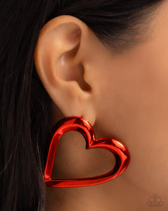 Admirable Acclaim - Red Post Earrings - Paparazzi Accessories