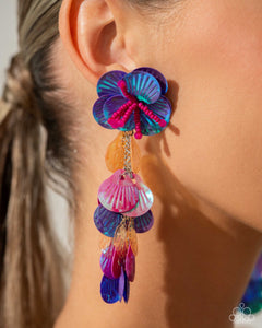 Under the Waves - Purple Post Earrings - Paparazzi Accessories