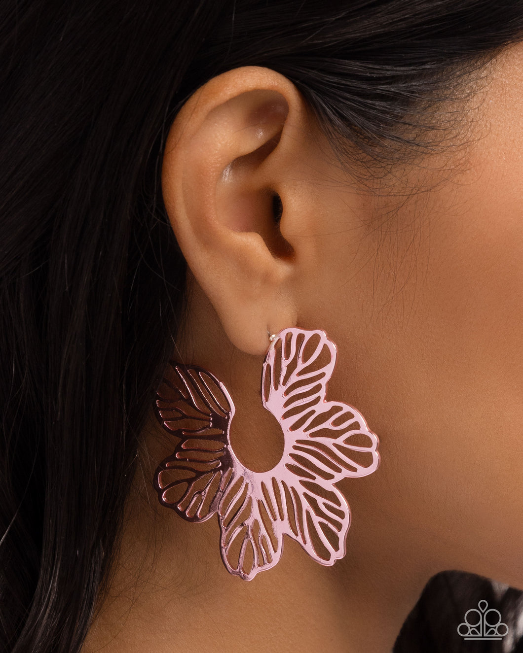 Floral Fame - Pink Earrings - Paparazzi Accessories