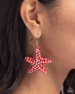 Skilled Starfish - Orange Earrings - Paparazzi Accessories