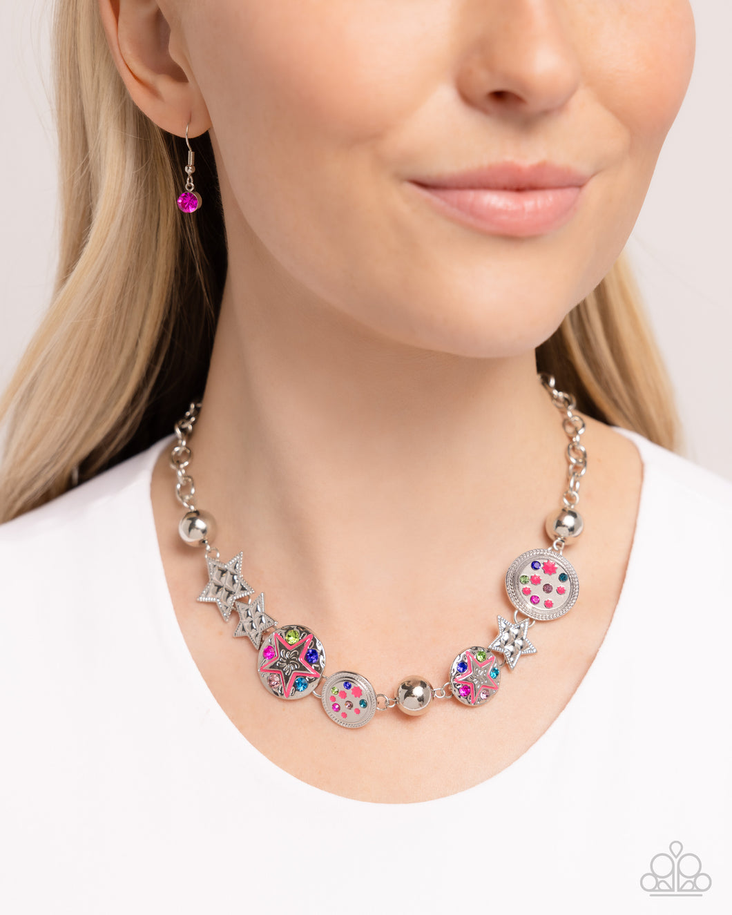 Starry Shopaholic - Pink Necklace - Paparazzi Accessories