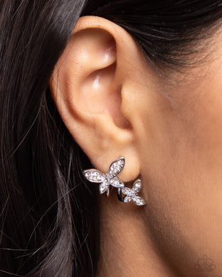 Adorably Aerial - White Earrings - Paparazzi Accessories