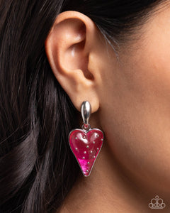 Glossy Goodwill - Pink Post Earrings - Paparazzi Accessories