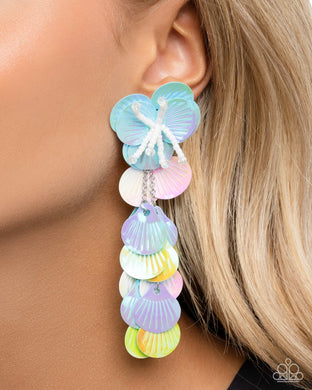 Under the Waves - Blue Post Earrings - Paparazzi Accessories