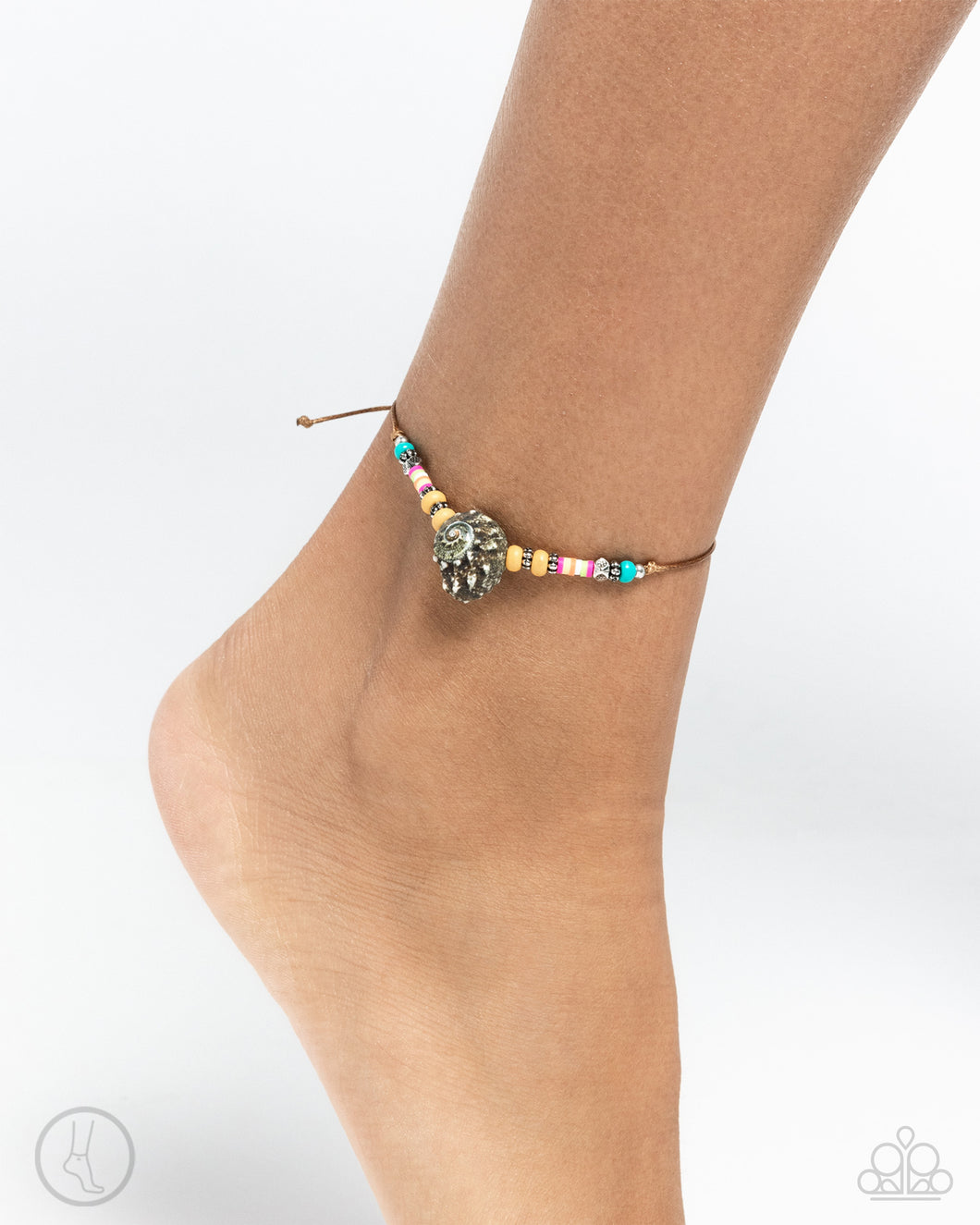 Break the SHELL - Yellow Anklet - Paparazzi Accessories