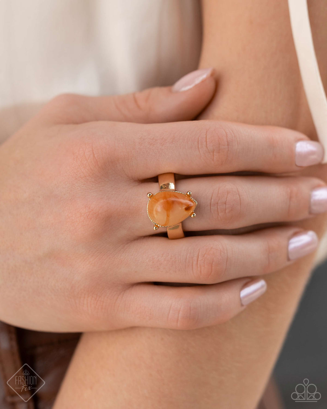 Marbled Moderato - Orange Ring - Paparazzi Accessories