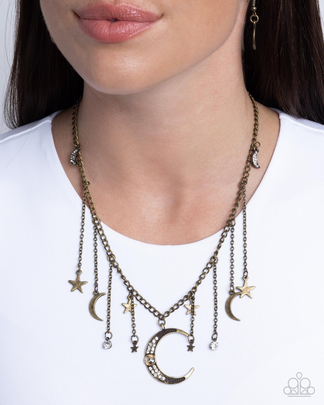 Stellar Selection - Brass Necklace - Paparazzi Accessories