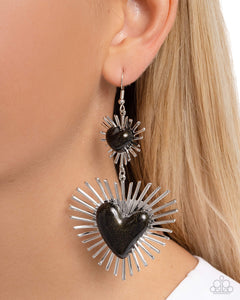 Sunburst Sweethearts - Black Earrings - Paparazzi Accessories