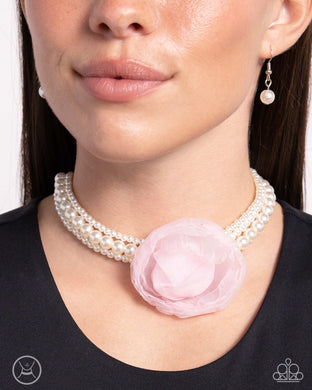 Radiant Rosette - Pink Necklace - Paparazzi Accessories