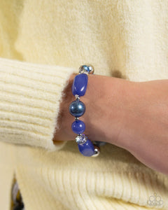 Beaded Backing - Blue Bracelet - Paparazzi Accessories