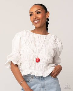 Horseshoe Hoedown - Red Necklace - Paparazzi Accessories