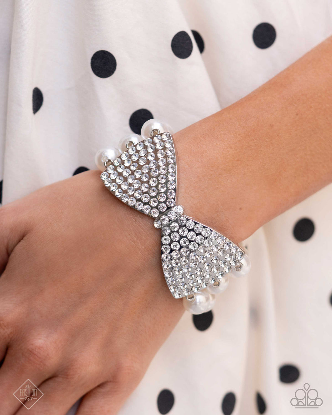 Dashing Demeanor - White Bracelet - Paparazzi Accessories