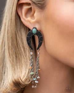 Sahara Sway - Blue Post Earrings - Paparazzi Accessories