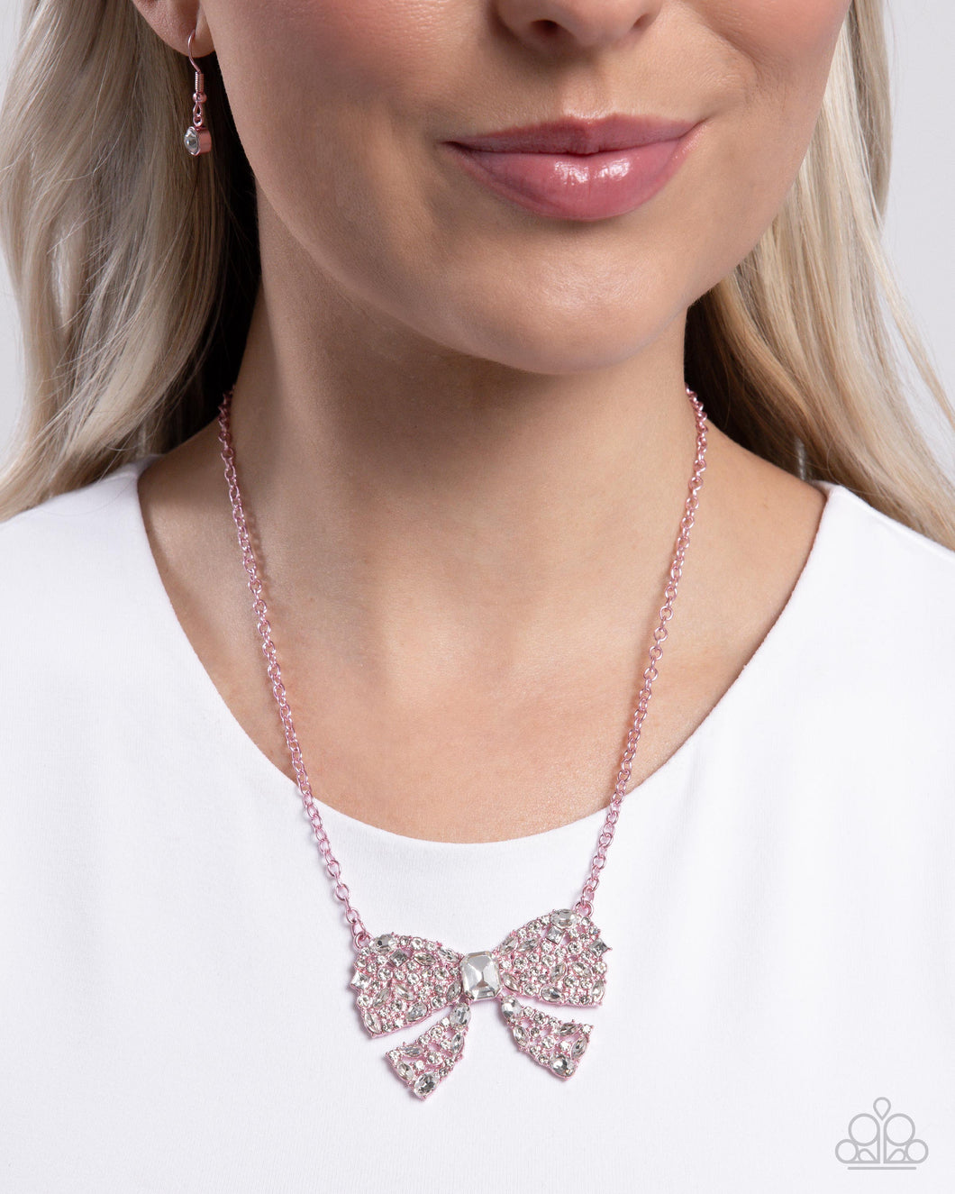 Bewitching Bow - Pink Necklace - Paparazzi Accessories