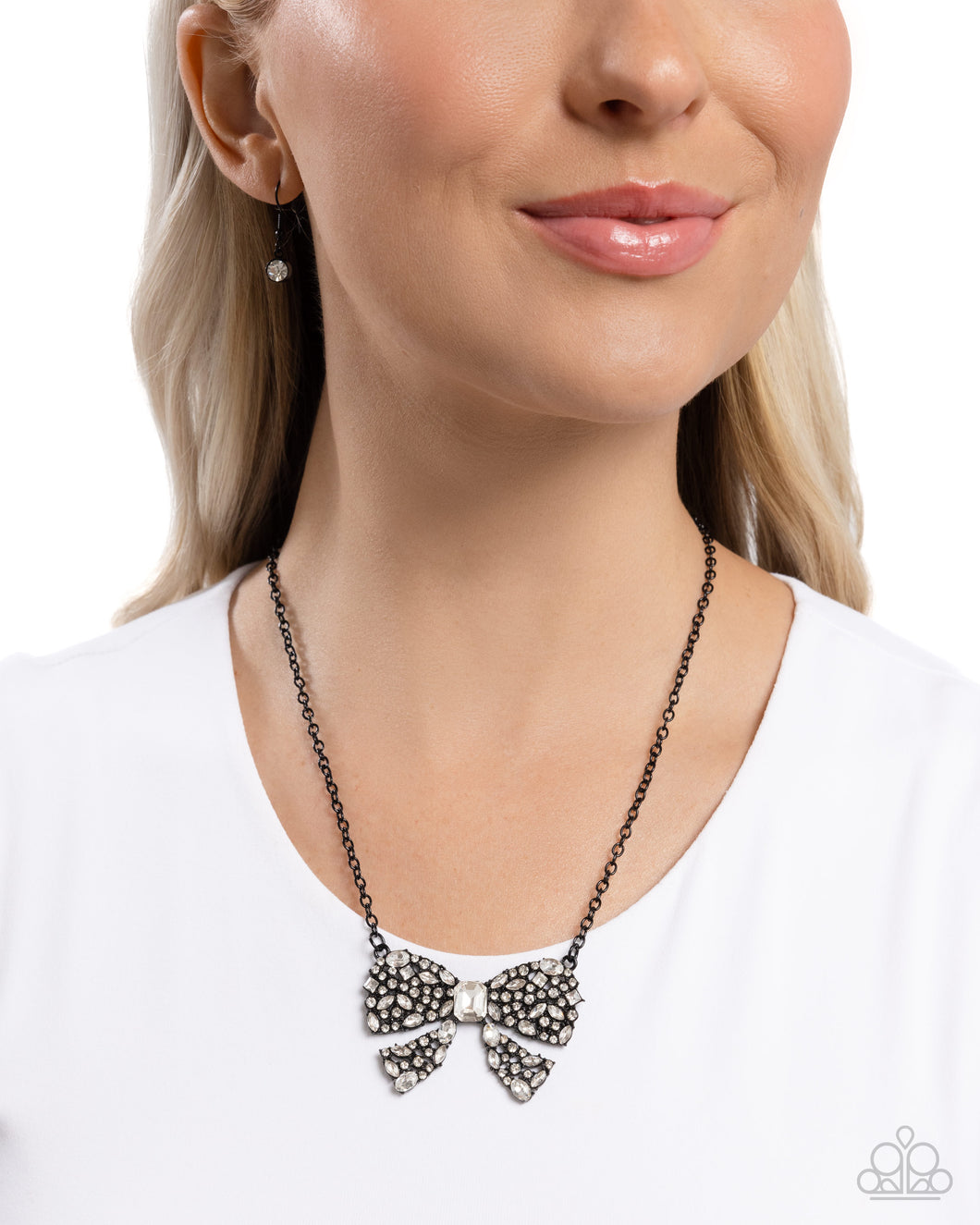 Bewitching Bow - Black Necklace - Paparazzi Accessories