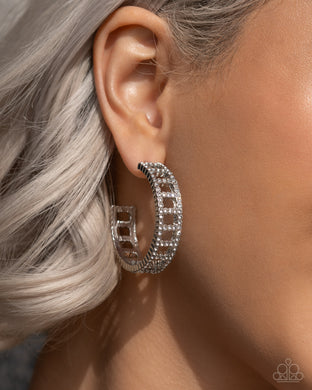 Bridging Brilliance - White Earrings - Paparazzi Accessories