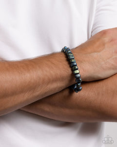 Matte Motivation - Green Mens Bracelet - Paparazzi Accessories