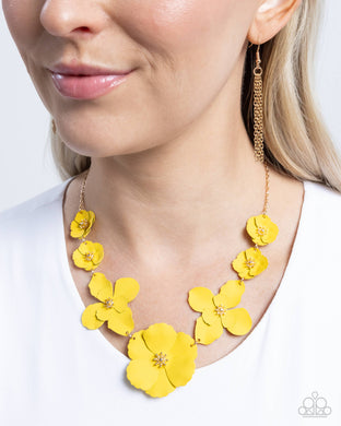 Arranged Aria - Yellow Necklace - Paparazzi Accessories