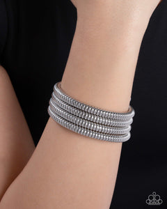 Casual Coils - Silver Bracelet - Paparazzi Accessories