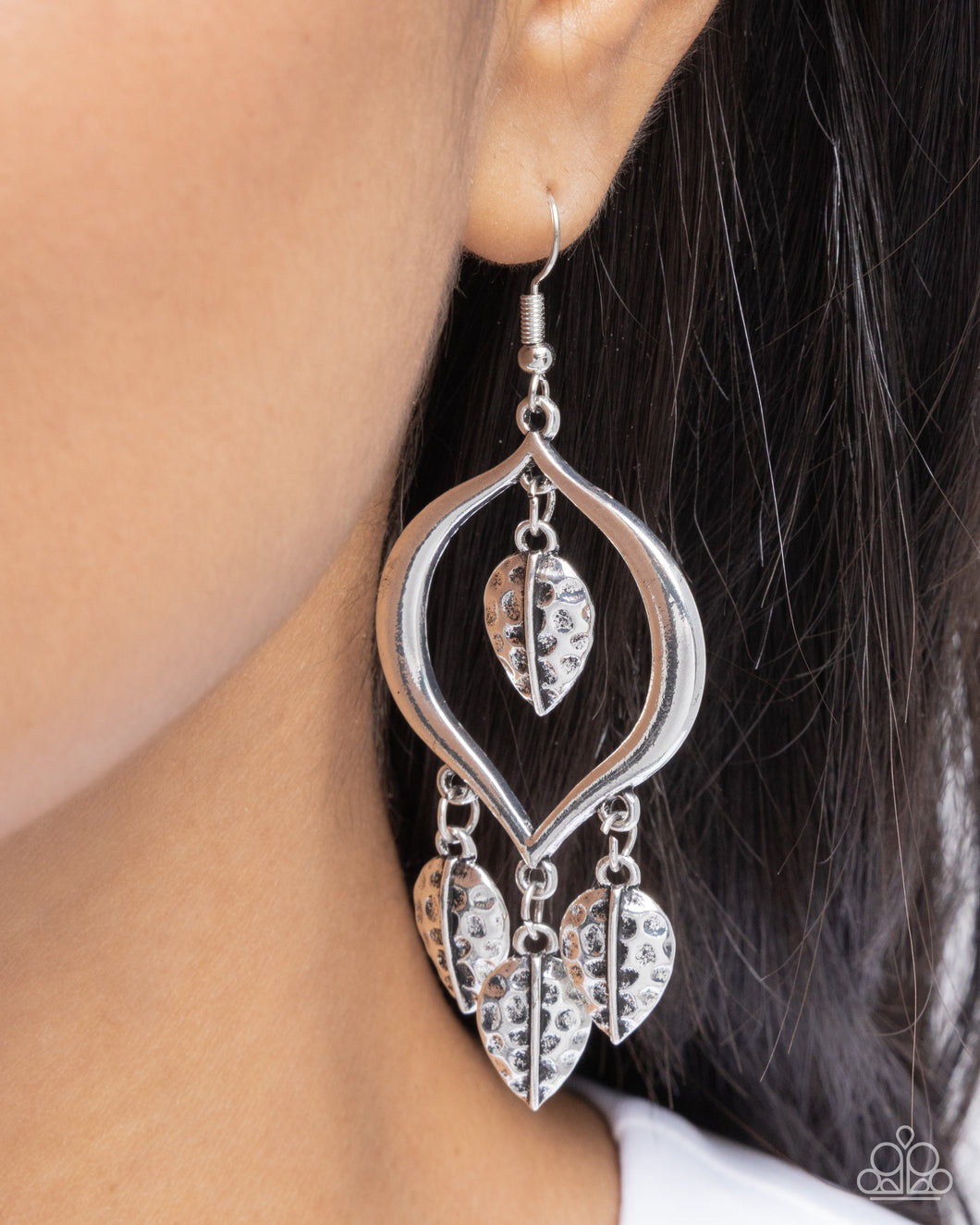 Leafy Landmark - Silver Earrings - Paparazzi Accessories