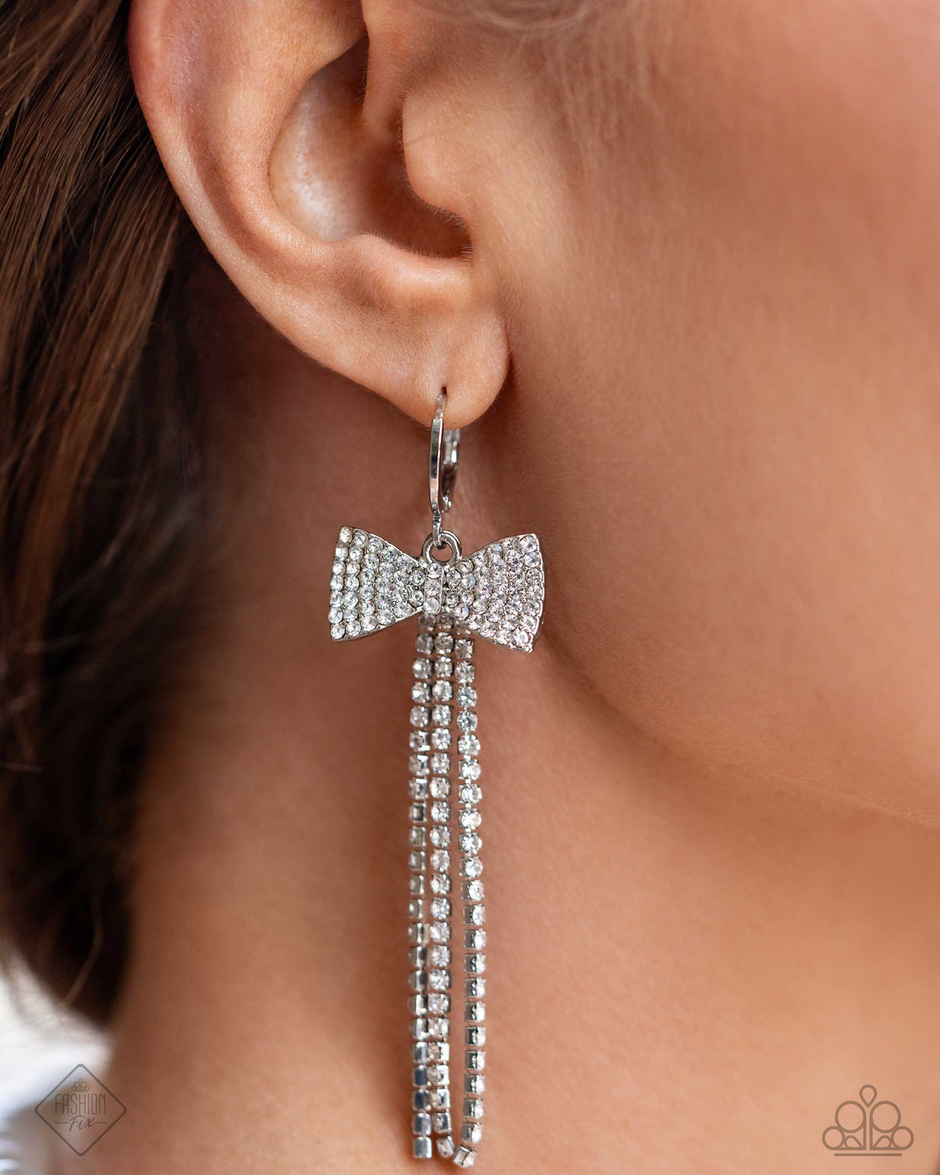 Dashing Daydream - White Earrings - Paparazzi Accessories