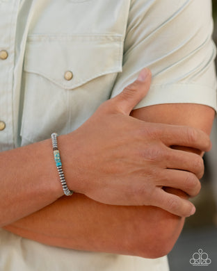 Marbled Mecca - Blue Mens Bracelet - Paparazzi Accessories