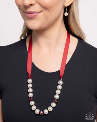 Exclusive Ease - Red Necklace - Paparazzi Accessories