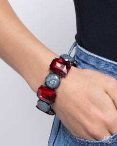 Cloudy Conversation - Red Bracelet - Paparazzi Accessories