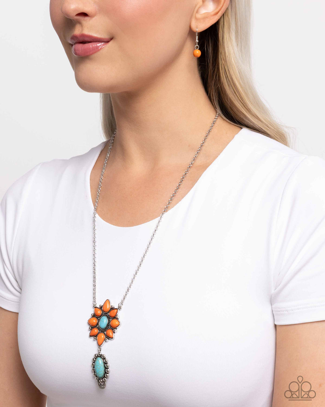 Force of Habit - Orange Necklace - Paparazzi Accessories